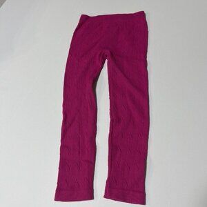 Faded Glory Girls Pink Heavyweight Cotton Nylon Leggings One Size 4-6x